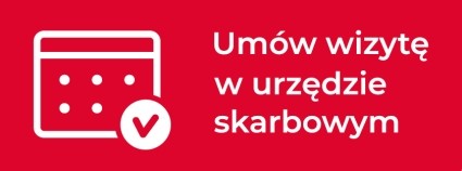 Baner akcji - na czerwonym tle napis zachęcający do skorzystania  z elektronicznej usługi