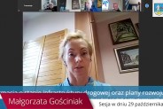 Zrzut ekranu z XXIII sesji Rady Miasta. Widoczna radna Małgorzata Gościniak.
