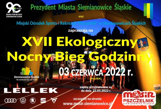 Plakat - XVII Ekologiczny Nocny Bieg Godzinny