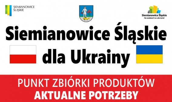 Banerek reklamujacy aktualne potrzeby w punkcie dla uchodźców