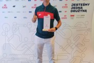 Kajetan Duszyński po ceremonii ślubowania.