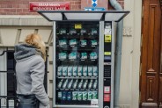 Maseczkomat na siemianowickim Rynku Miejskim.