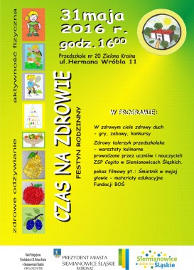Plakat promujący festyn Czas na zdrowie