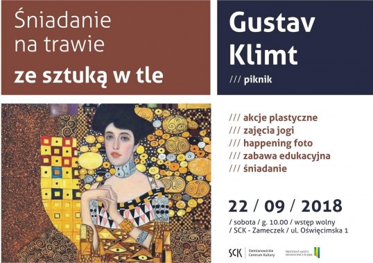 Śniadanie na trawie ze sztuką w tle - plakat