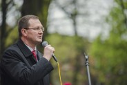 Odsłonięcie posągu św. Floriana na plantach przy kościele św. Antoniego.