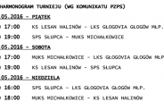 Rozpiska turnieju w Halinowie