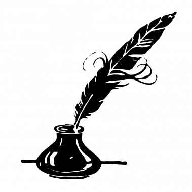 Gęsie pióro w kałamarzu - clipart