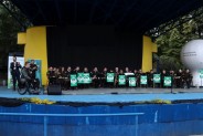 Występ Górniczej Orkiestry Dętej Bytom - muzycy frontem w trakcie koncertu wraz z Wojtkiem…