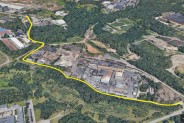 Mapa z serwisu GoogleEarth, na której zaznaczony jest przebieg ul. Chemicznej