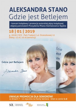 Koncert kolędowy Oli Stano - plakat