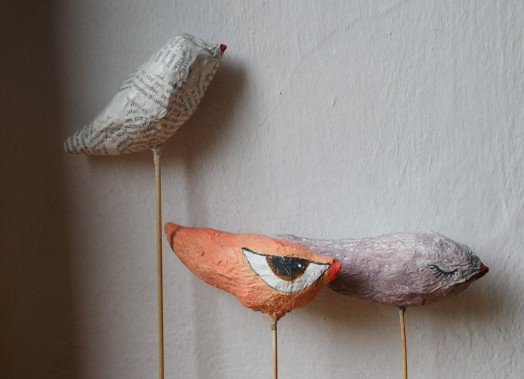 Ptaki z paper mache 1