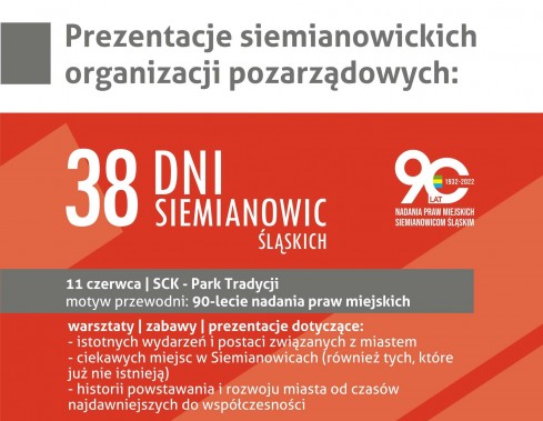 Plakat zapraszający siemianowicie organizacje pozarządowe do udziału w tegorocznych Dniach…
