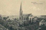 Kościół ewangelicko-augsburski im. Lutra wraz z plebanią, ok. 1930 r.