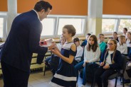 Nagrodzeni przez prezydenta miasta uczniowie siemianowickich szkół.