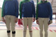 Drużyna młodzików UKS "Wołodyjowski" w składzie: Marcin Jabłoński, Filip Hornik i Mateusz Jankowski.