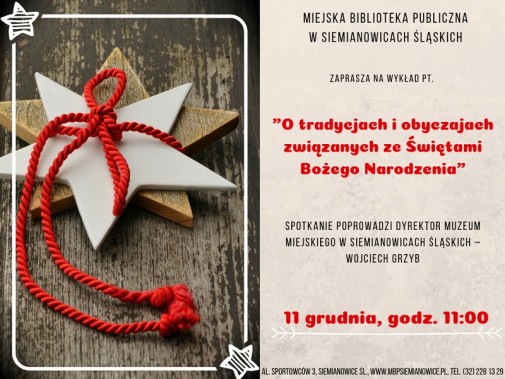 O tradycjach i obyczajach związanych ze Świętami Bożego Narodzenia - plakat