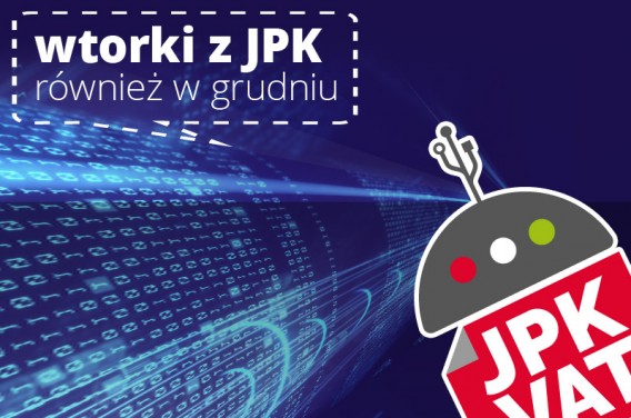 Grafika promująca szkolenia z zakresu Jednolitego Pliku Kontrolnego
