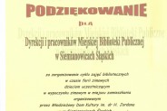 Podziękowanie dla Biblioteki