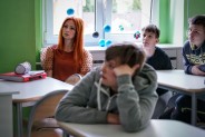 Wykład Łukasza Lamży na temat najnowszych technologii, testów i badań robotów humanoidalnych