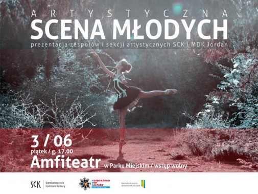 Plakat zapraszający na koncert Artystyczna Scena Młodych, podczas któego będą sie prezentować…