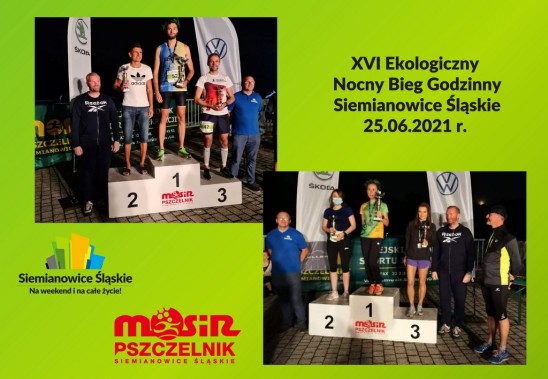 Dekoracja najlepszych uczestników XVI Ekologicznego Nocnego Biegu Godzinnego.
