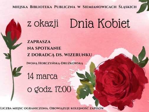 Dzień Kobiet w bibliotece - plakat