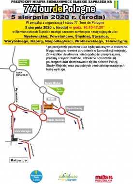 Mapka trasy przejazdu kolarzy