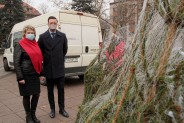 Senator RP Dorota Tobiszowska i Rafał Piech, Prezydent Miasta Siemianowice Śląskie na Rynku…