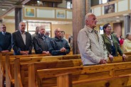 Siemianowiczanie w trakcie mszy św. w intencji Hutników.
