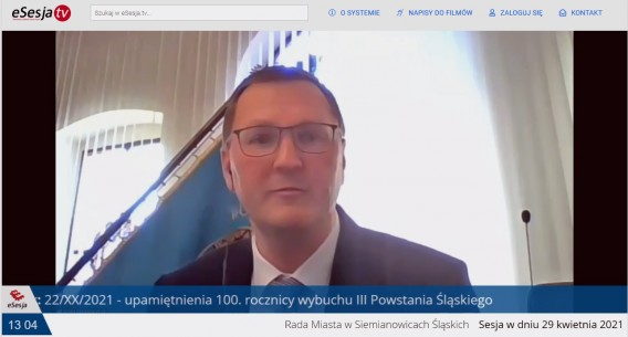 Adam Cebula, Przewodniczący Rady Miasta Siemianowic Śląskich.
