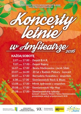 Koncerty letnie w Amfiteatrze - plakat