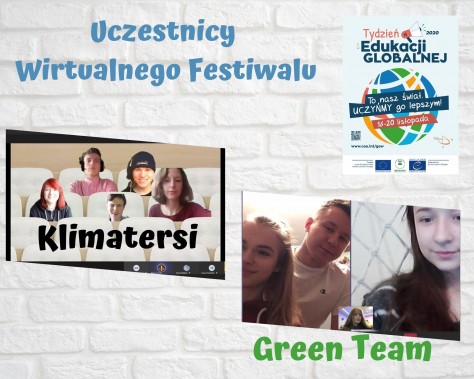 Baner ze zdjęciami uczestników wirtualnego festiwalu
