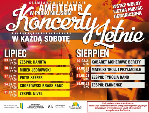 Koncerty Letnie w Amfiteatrze - plakat