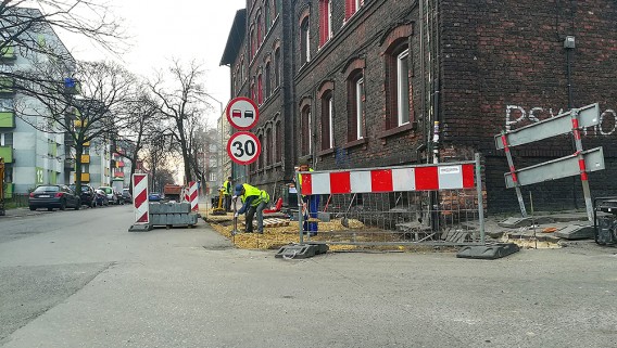 Prace przy ul. Hutniczej.