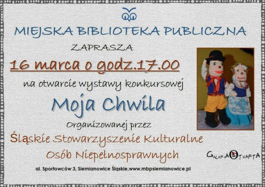 Wernisaż wystawy "Moja chwila" - plakat